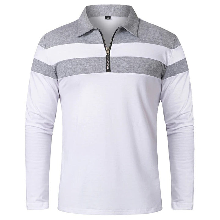 Maglione elegante con zip a righe