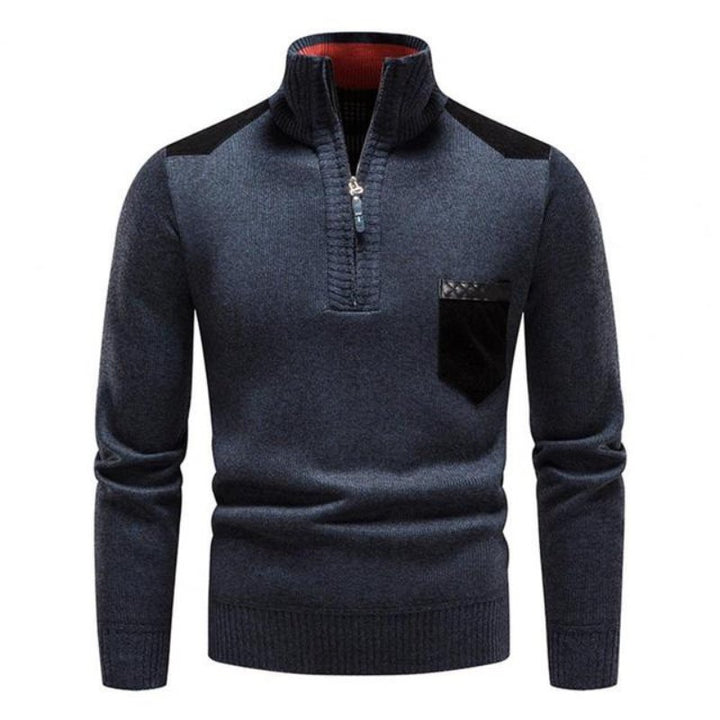 Maglione con zip in lana