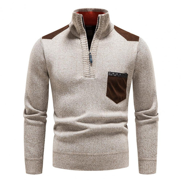 Maglione con zip in lana