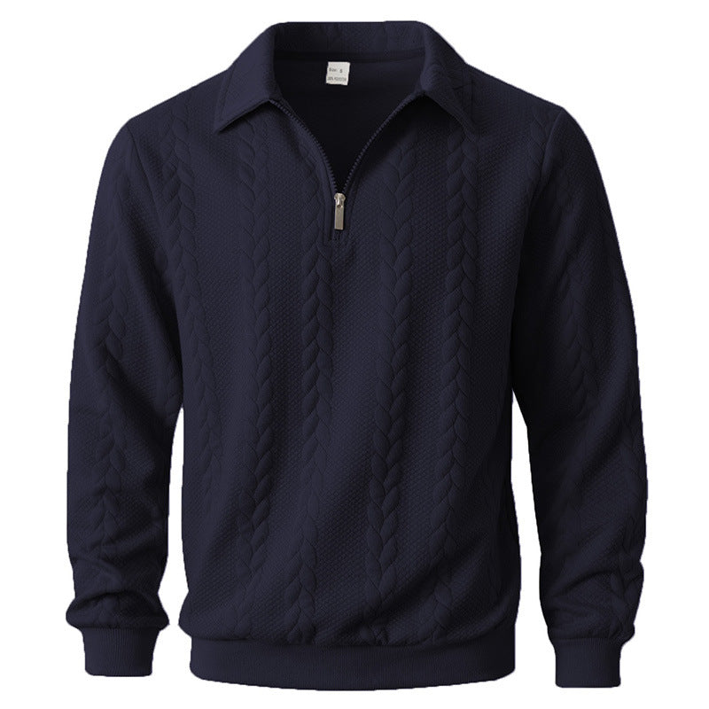 Elegante maglione con zip e motivo decorativo