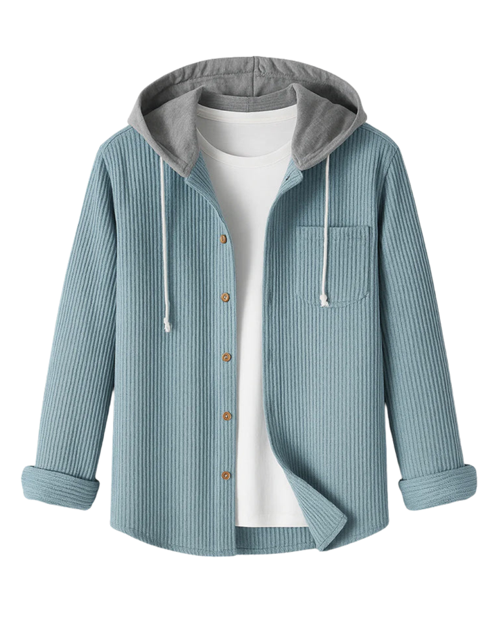 Camicia con cappuccio in velluto a coste