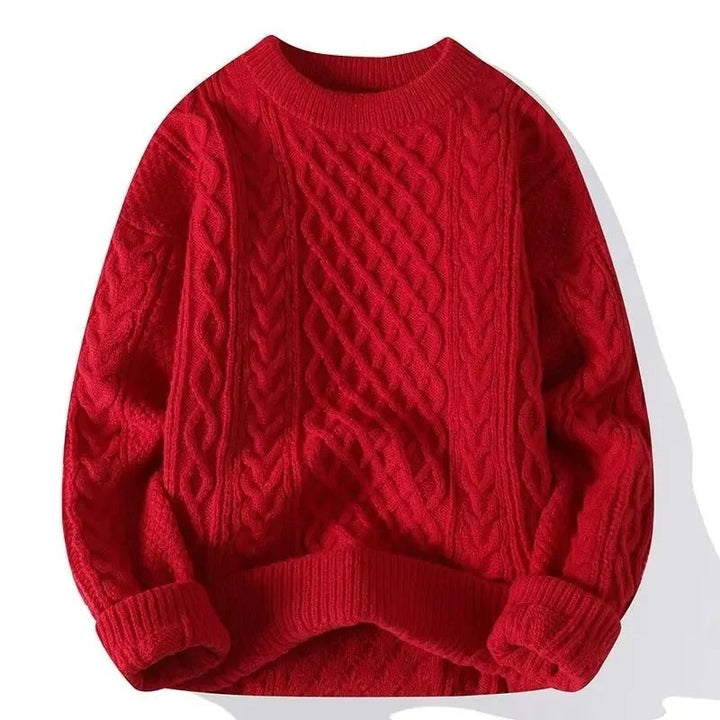 Maglione a maglia a cavi