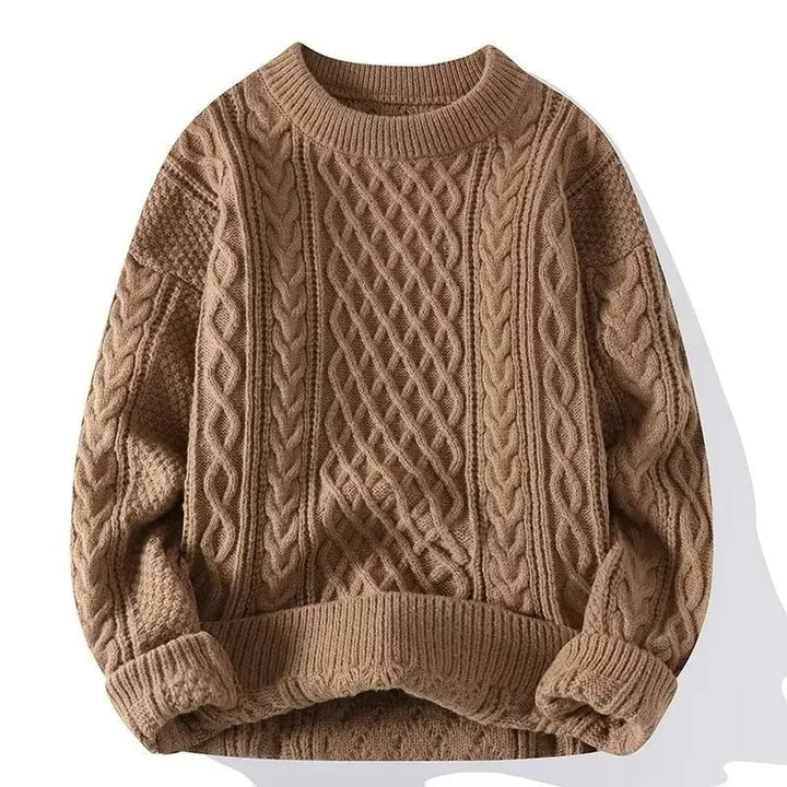 Maglione a maglia a cavi