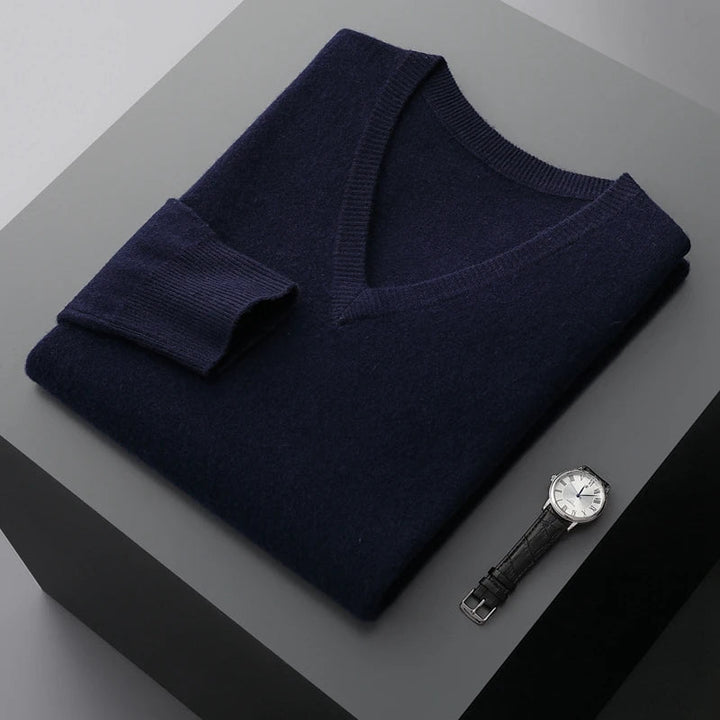 Maglione in lana con scollo a V