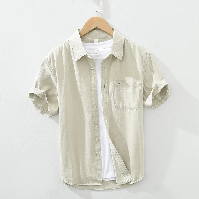 Camicia in cotone a maniche corte