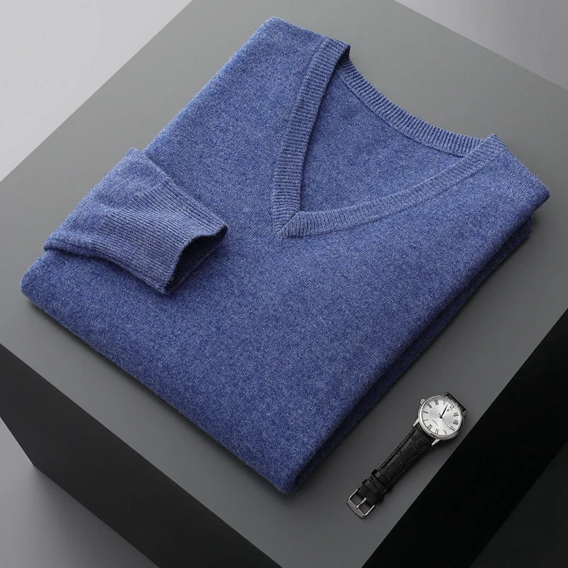 Maglione in lana con scollo a V