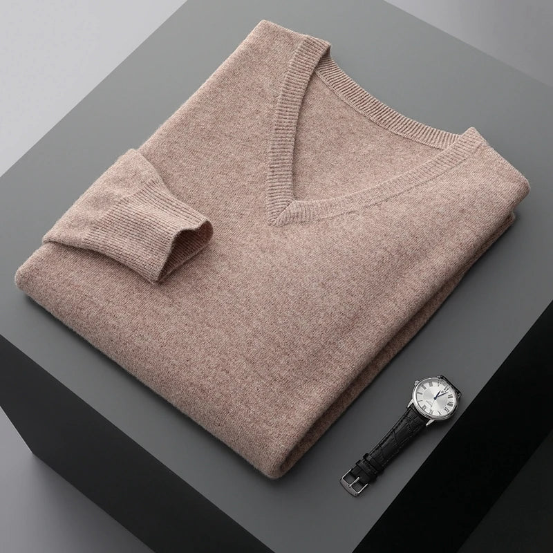 Maglione in lana con scollo a V