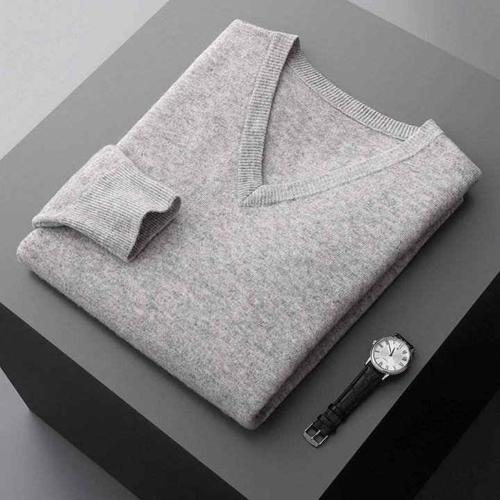 Maglione in lana con scollo a V