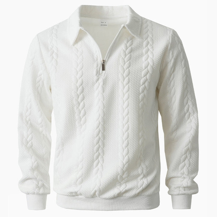 Elegante maglione con zip e motivo decorativo